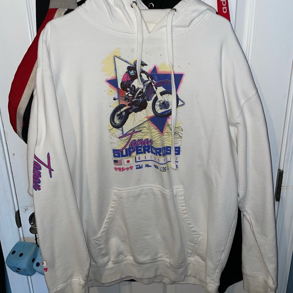 White motorcycle hoodie